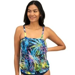 Swimsuits Womens Del Raya Prismatic Jungle Blouson Tankini Swim Top