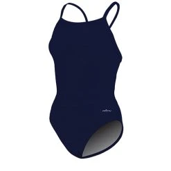 Swimsuits Womens Dolfin® Team Solid V2 Back One Piece Swimsuit - Navy