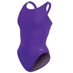 Swimsuits Womens Dolfin® Team Solid HP Back One Piece Swimsuit - Purple