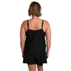 Swimsuits Plus Size Del Raya Solid Overlay Romper One Piece Swimsuit -Franco Sarto shop 3309fb46 d765 41c3 bcbd 4d5712cbe026