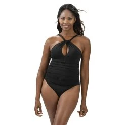 Swimsuits Womens Dolfin® Aquashape Solid Contemporary One Piece Swimsuit