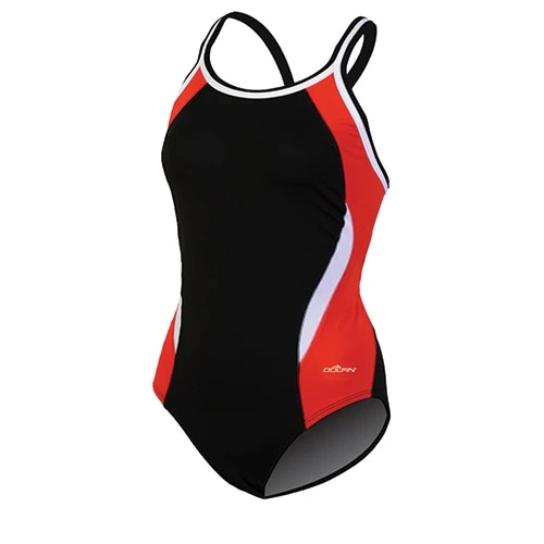 Swimsuits Womens Dolfin® Color Block One Piece Swimsuit-Black/Multi 3 Swimsuits Womens Dolfin® Color Block One Piece Swimsuit-Black/Multi