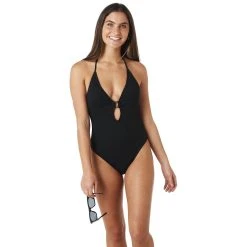 Swimsuits Juniors Forever 21 Center Front O-Ring Keyhole One Piece Swimsuit