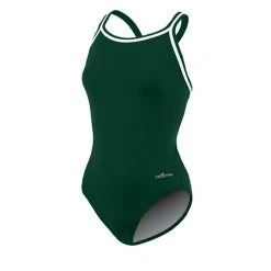 Swimsuits Womens Dolfin® Team Solid DBX Back One Piece Swimsuit - Forest