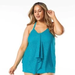 Swimsuits Plus Size Beach House Kerry Underwire Mesh Tankini Swim Top
