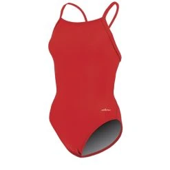 Swimsuits Womens Dolfin® Team Solid V2 Back One Piece Swimsuit - Red