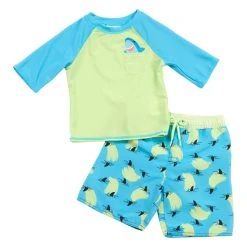 Swimsuits Toddler Boy SWIMFIX 2pc. Shark Pocket Rash Guard Swim Set