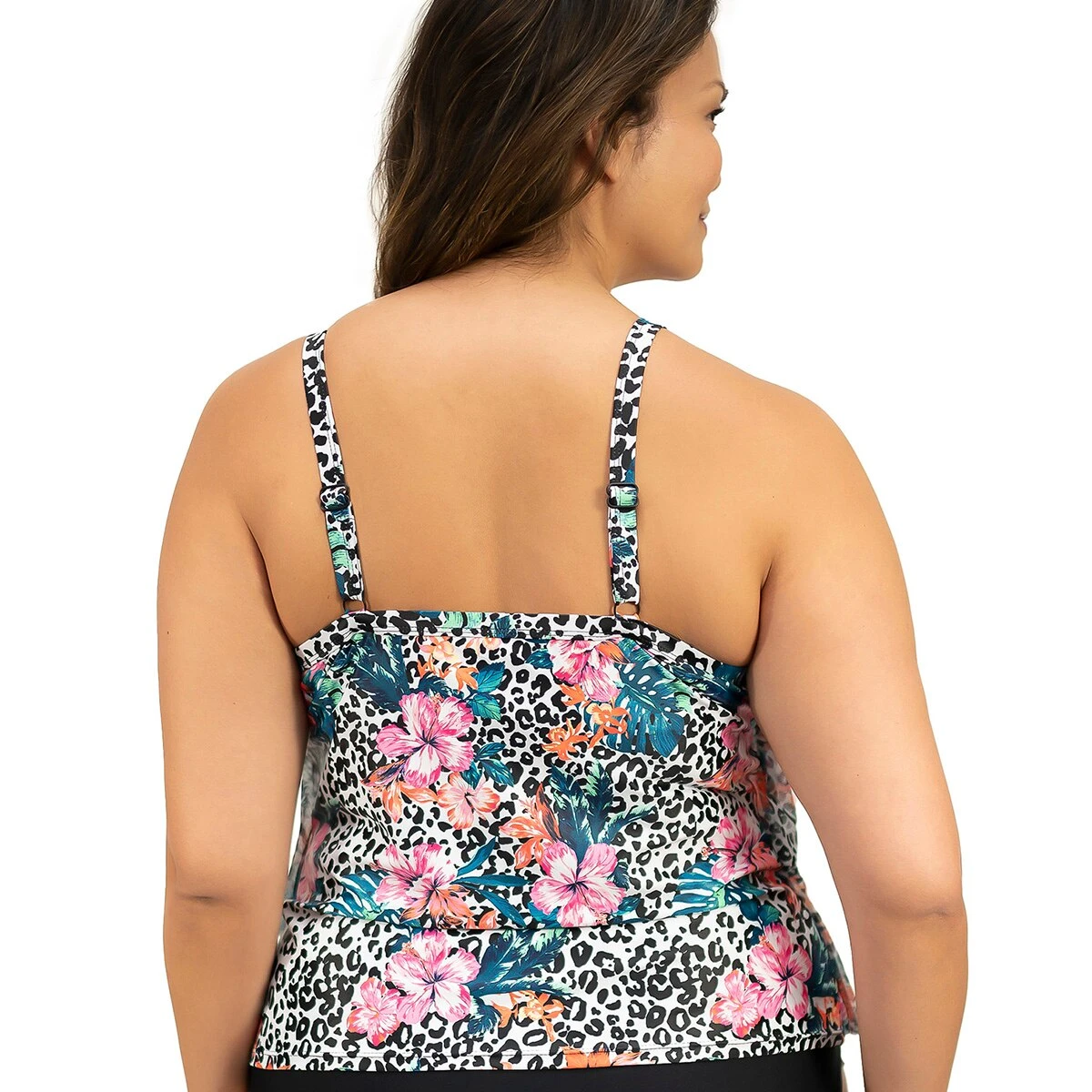 Swimsuits Plus Size Del Raya Roaring Tropics 3 Tier Tankini Swim Top 4 Swimsuits Plus Size Del Raya Roaring Tropics 3 Tier Tankini Swim Top - Image 2