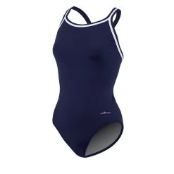 Swimsuits Womens Dolfin® Team Solid DBX Back One Piece Swimsuit - Navy