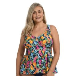Swimsuits Plus Size Maxine Wildflower Empire Tankini Swim Top