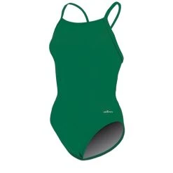 Swimsuits Womens Dolfin® Team Solid V2 Back One Piece Swimsuit - Green