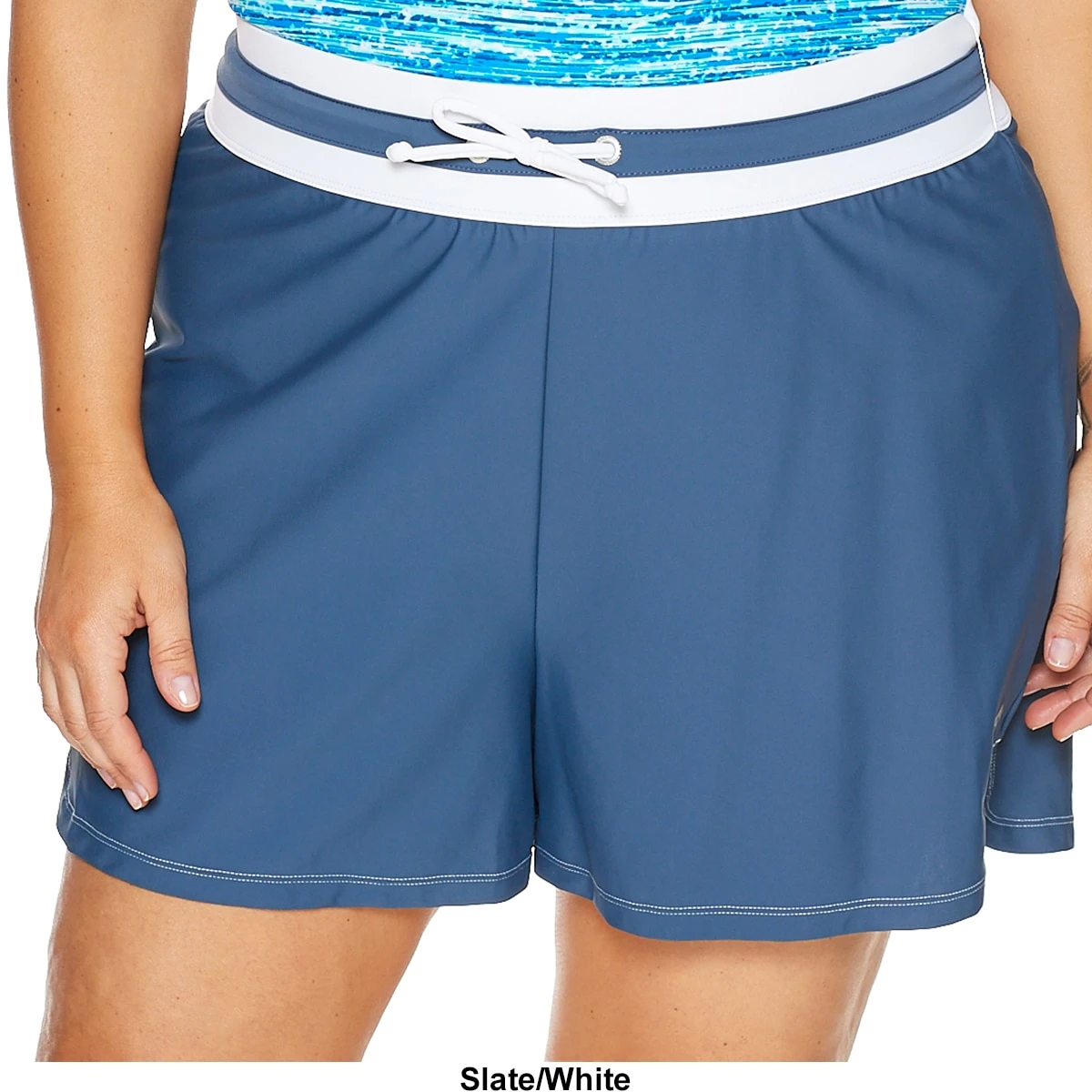 Swimsuits Plus Size Free Country Drawstring Swim Shorts With Contrast Brief 6 Swimsuits Plus Size Free Country Drawstring Swim Shorts With Contrast Brief - Image 4