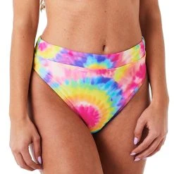 Swimsuits Juniors California Sunshine Banded Tie Dye Bikini Swim Bottoms