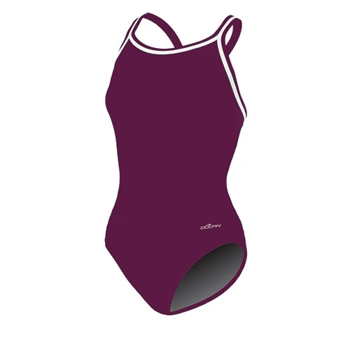 Swimsuits Womens Dolfin® Team Solid DBX Back One Piece Swimsuit - Maroon 3 Swimsuits Womens Dolfin® Team Solid DBX Back One Piece Swimsuit - Maroon