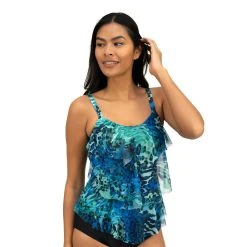 Swimsuits Womens Del Raya 3 Tier Hankie Tankini Swim Top