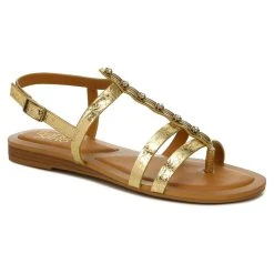 Womens Franco Sarto L-Greca Colorful Gold Strappy Sandals