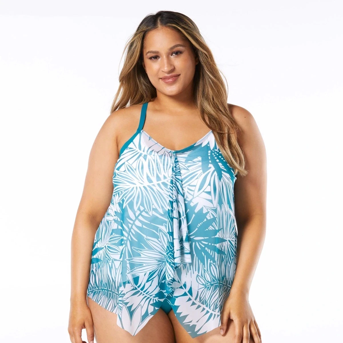 Swimsuits Plus Size Beach House Kerry Palm Ruffle Tankini Swim Top 3 Swimsuits Plus Size Beach House Kerry Palm Ruffle Tankini Swim Top