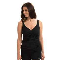 Swimsuits Womens Dolfin® Aquashape Solid Wrap Tankini Swim Top