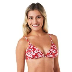 Swimsuits Juniors California Sunshine Pleated Triangle Bikini Swim Top