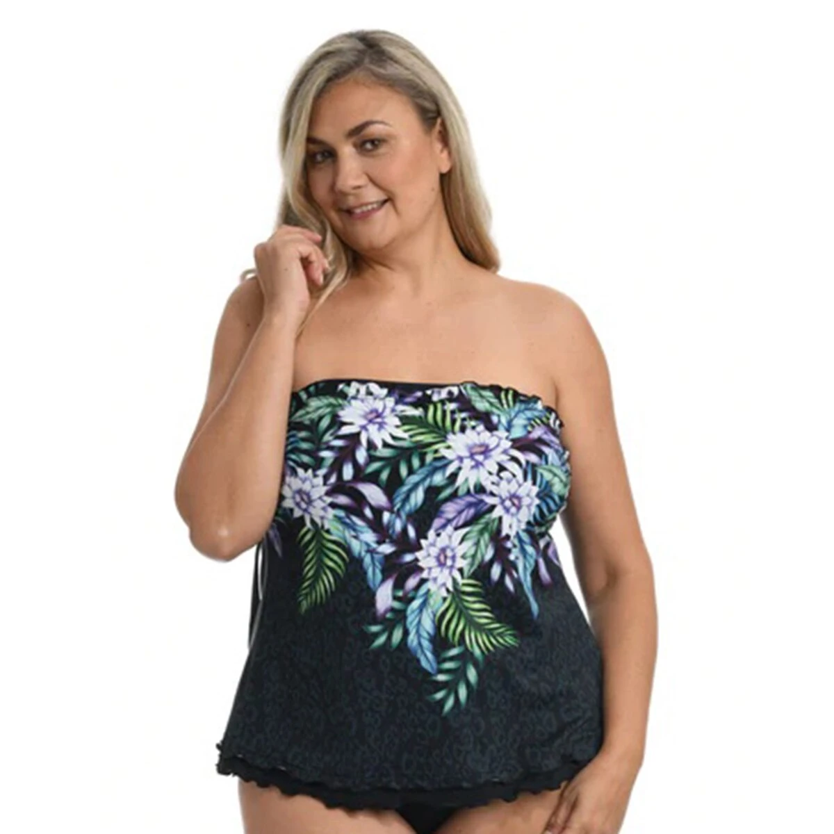 Swimsuits Plus Size Maxine Fiji Floral Ruffle Tankini Swim Top 5 Swimsuits Plus Size Maxine Fiji Floral Ruffle Tankini Swim Top - Image 3