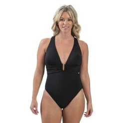 Swimsuits Womens Dolfin® Aquashape Solid Contemporary One Piece Swimsuit