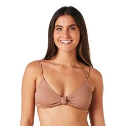 Swimsuits Juniors Forever 21 Solid Center Front Knot Tie Bralette Swim Top