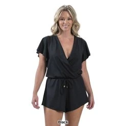 Swimsuits Womens Dolfin® Aquashape Solid Romper Swim Cover Up -Franco Sarto shop d8cfc1d9 3192 41be b94e ecd0101f94ae