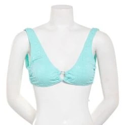 Swimsuits Juniors California Sunshine Floral Jacquard O-Ring Swim Top