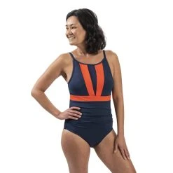 Swimsuits Womens Dolfin® Aquashape Color Block Moderate One Piece Swimsuit