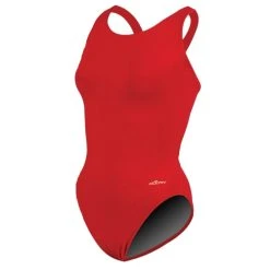 Swimsuits Womens Dolfin® Team Solid HP Back One Piece Swimsuit - Red