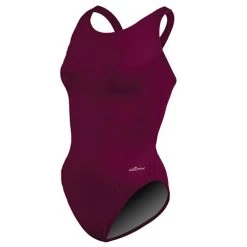 Swimsuits Womens Dolfin® Team Solid HP Back One Piece Swimsuit - Maroon
