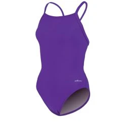 Swimsuits Womens Dolfin® Team Solid V2 Back One Piece Swimsuit - Purple