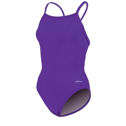 Swimsuits Womens Dolfin® Team Solid V2 Back One Piece Swimsuit - Purple 3 Swimsuits Womens Dolfin® Team Solid V2 Back One Piece Swimsuit - Purple